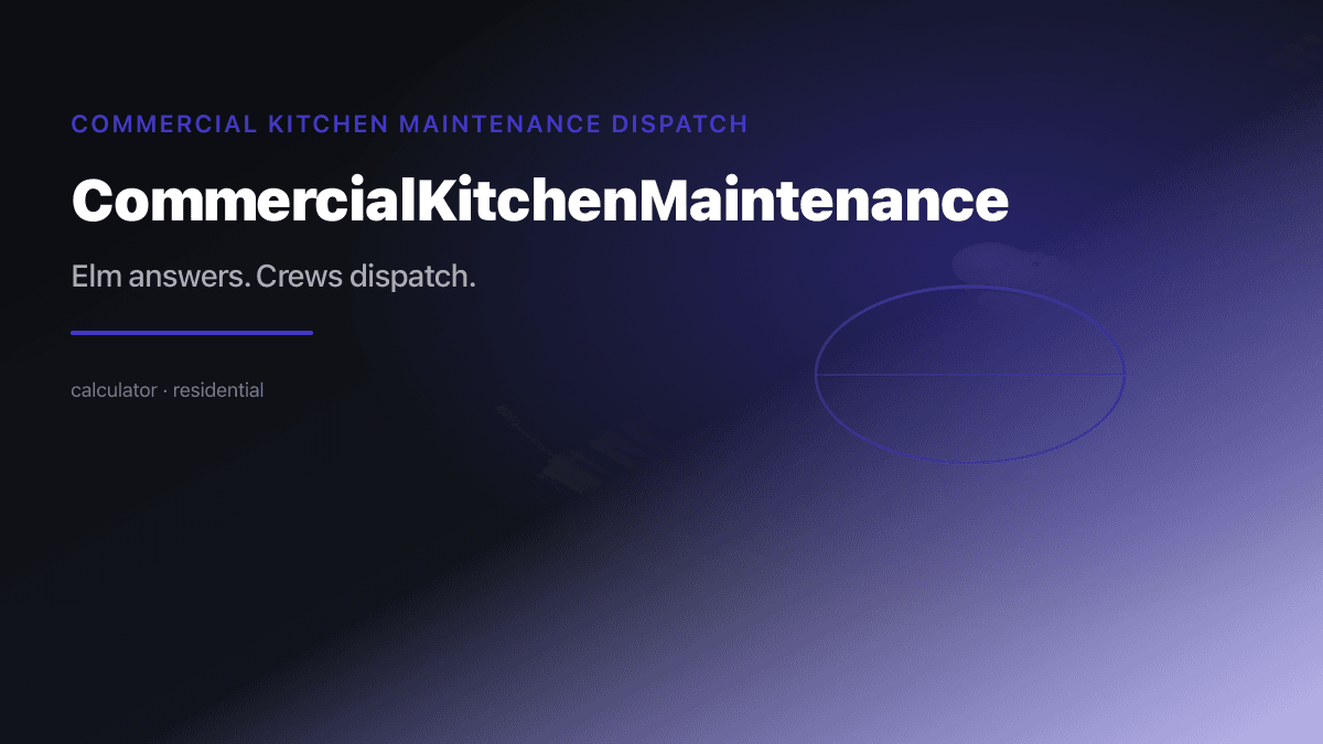 Commercial Kitchen Maintenance Dispatch preview