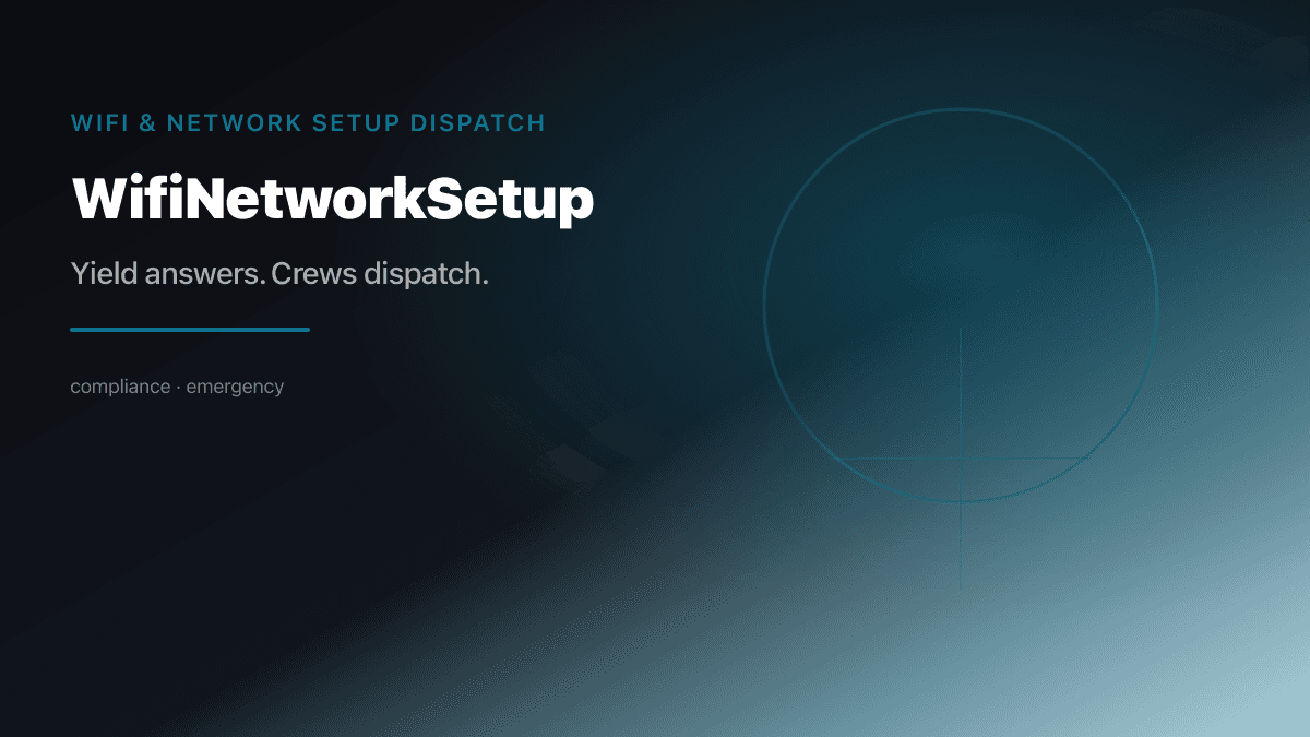 Wifi Network Setup Dispatch preview